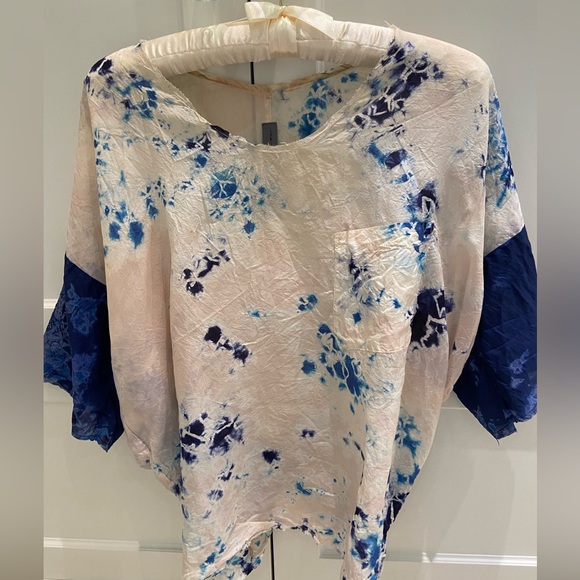 Raquel Allegra Silk Tie Dyed Vneck size 0 - Picture 1 of 4